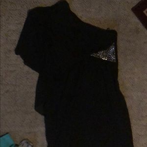 Black one sleeve dress